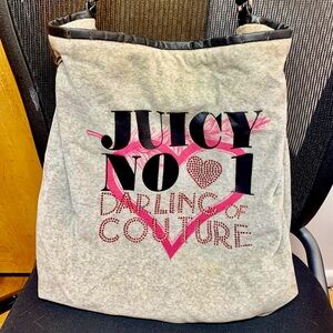 VTG JUICY COUTURE NO❤️1 DARLING Leather Studded Jersey Tote Shoulder Bag Y2K